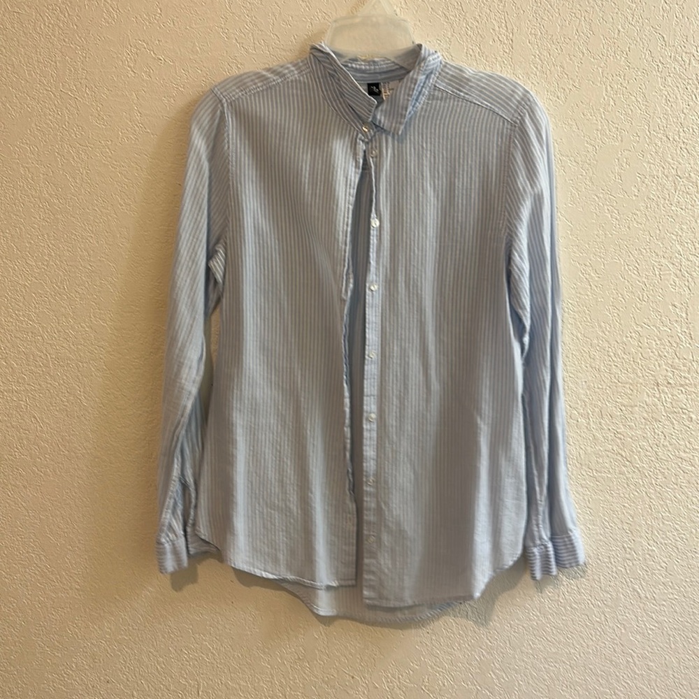 Striped Long Sleeve Button Down Blouse